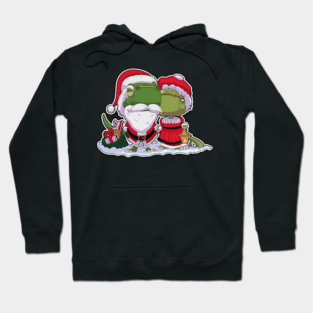 Dino Santa Claus and Mrs Claus Hoodie by DinoTropolis